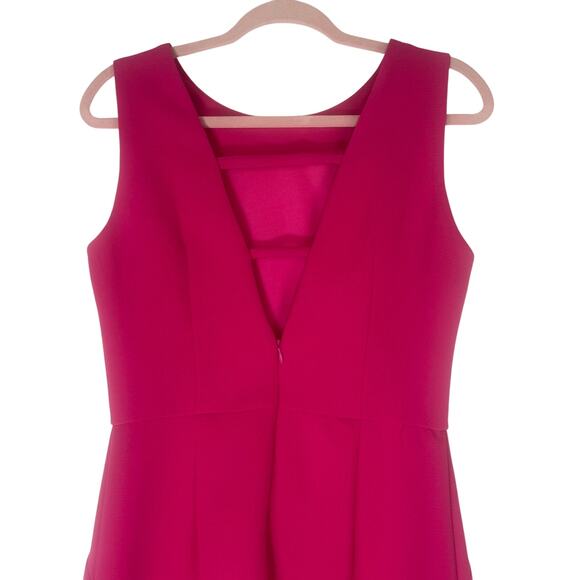 Lucy Paris Hot Pink Sleeveless Bodycon To Knee Fitted Event Career Dress Size M - Picture 5 of 9